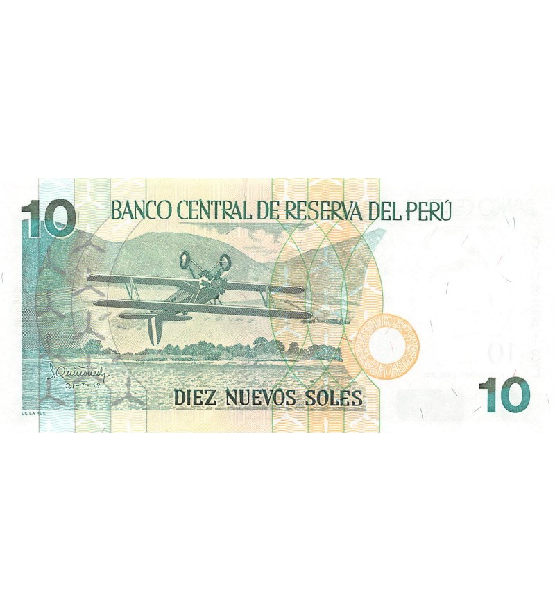 PEROU, JOSE QUINONES - 10 NUEVOS SOLES 2001 - P.NEUF