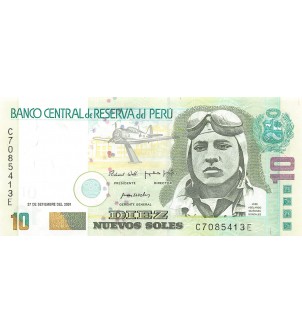 PEROU, JOSE QUINONES - 10 NUEVOS SOLES 2001 - P.NEUF 2