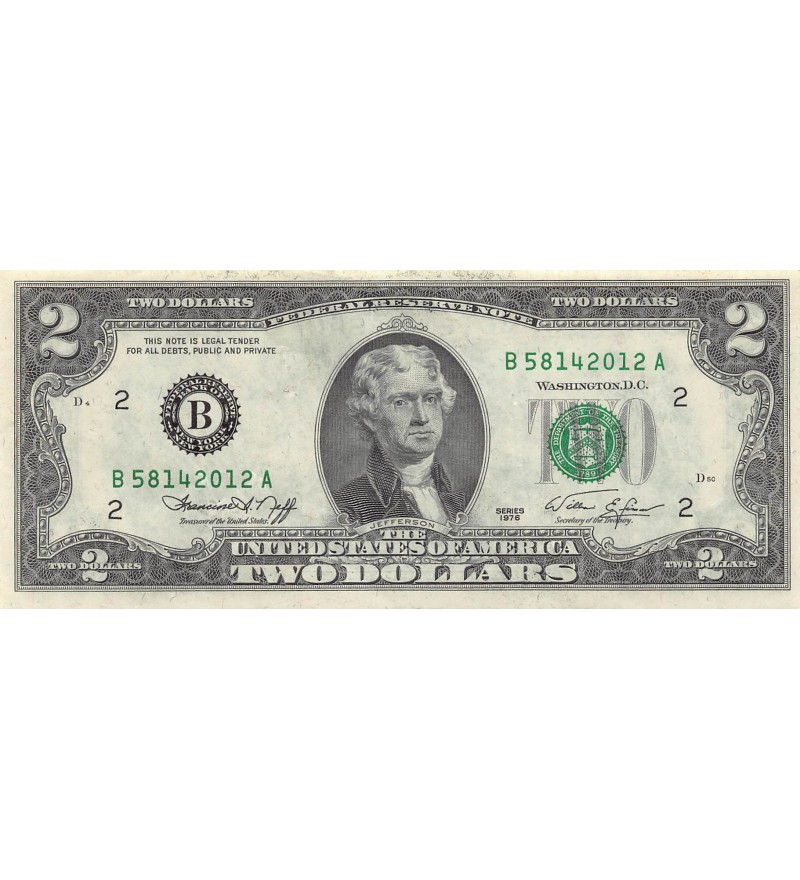 USA, THOMAS JEFFERSON - 2 DOLLARS 1976 NEW YORK - SUP
