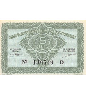 INDOCHINE - 5 CENTS 1942 - P.NEUF