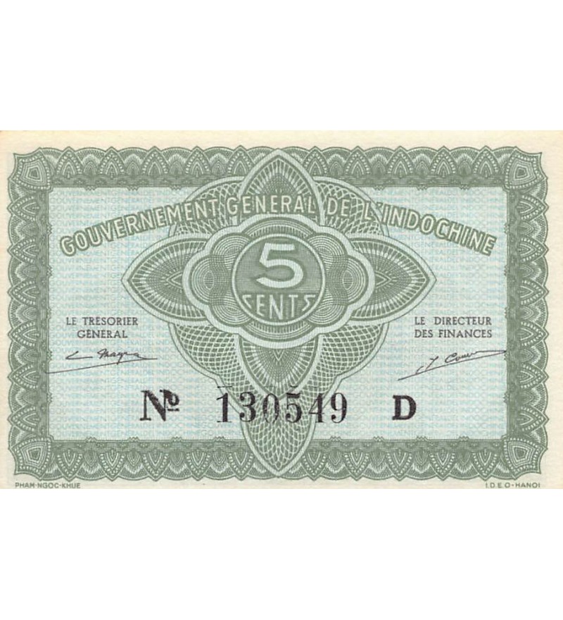 INDOCHINE - 5 CENTS 1942 - P.NEUF
