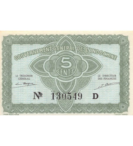 INDOCHINE - 5 CENTS 1942 - P.NEUF