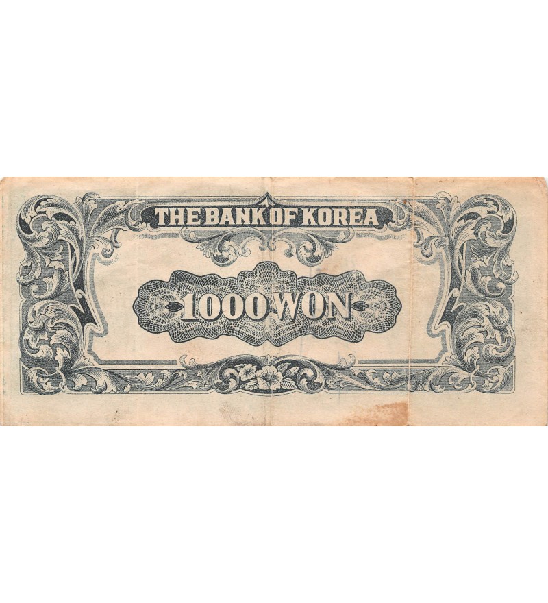 COREE DU SUD, SYNGMAN RHEE - 1000 WON 1950 - TB+