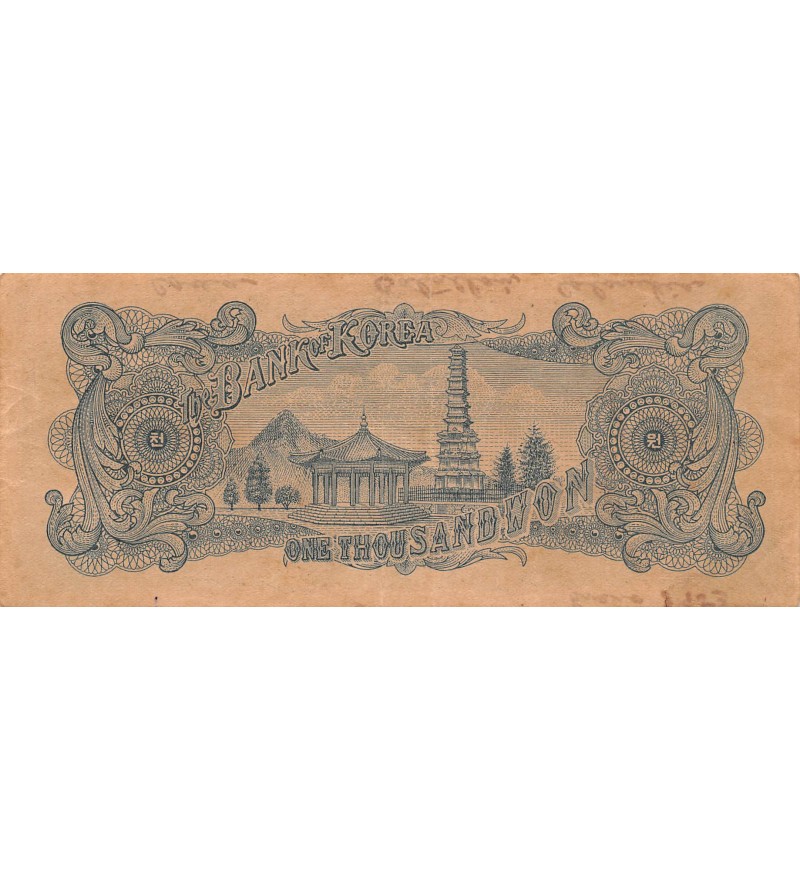 COREE DU SUD, SYNGMAN RHEE - 1000 WON 1952 - TTB