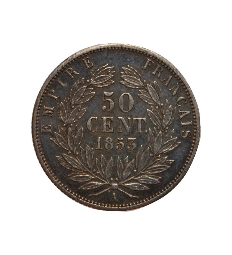 NAPOLEON III - 50 CENTIMES ARGENT 1853 A PARIS