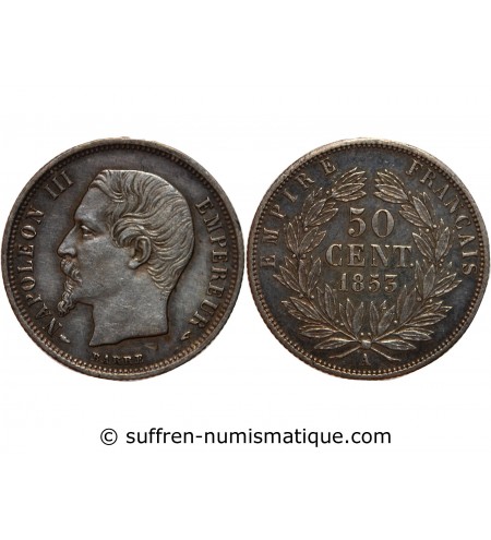 NAPOLEON III - 50 CENTIMES ARGENT 1853 A PARIS