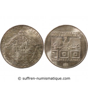 AUTRICHE, JEUX OLYMPIQUES INNSBRUCK - 100 SCHILLING ARGENT 1976 HALL