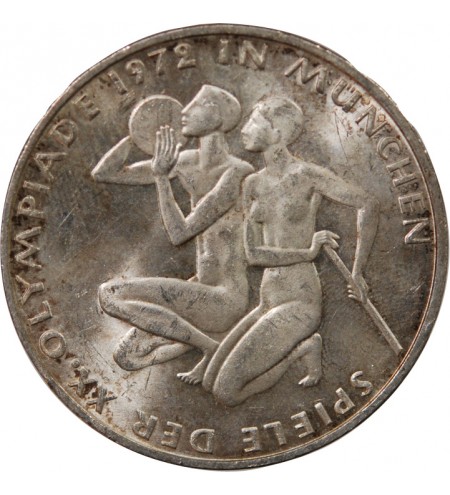 ALLEMAGNE, JEUX OLYMPIQUES MUNICH - 10 MARK ARGENT 1972 G KARLSRUHE