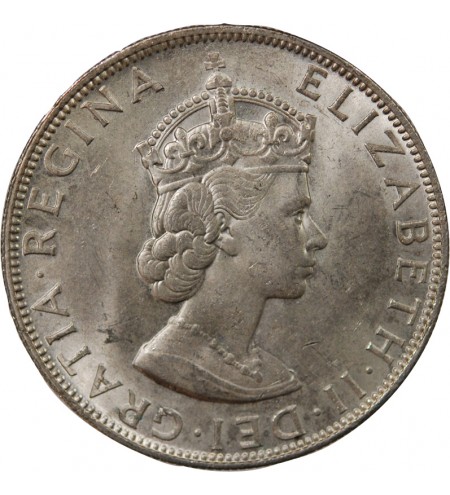 BERMUDES, ELISABETH II - CROWN ARGENT 1964