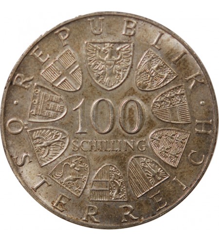 AUTRICHE, CENTRE INTERNATIONAL - 100 SCHILLING ARGENT 1979