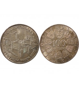 AUTRICHE, CENTRE INTERNATIONAL - 100 SCHILLING ARGENT 1979 2