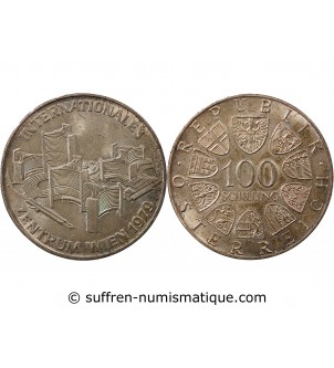 AUTRICHE, CENTRE INTERNATIONAL - 100 SCHILLING ARGENT 1979