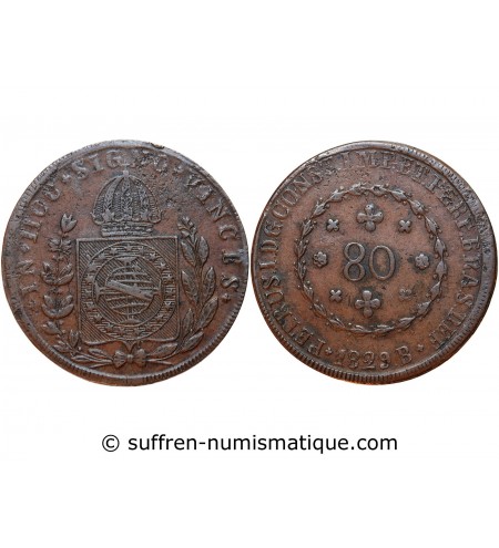 BRESIL - PIERRE Ier 80 REIS 1829 BAHIA