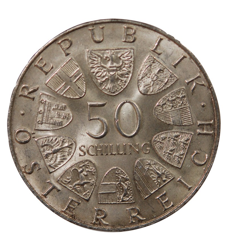 AUTRICHE, UNIVERSITE INNSBRUCK - 50 SCHILLING ARGENT 1970