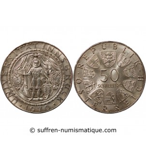 AUTRICHE, UNIVERSITE INNSBRUCK - 50 SCHILLING ARGENT 1970