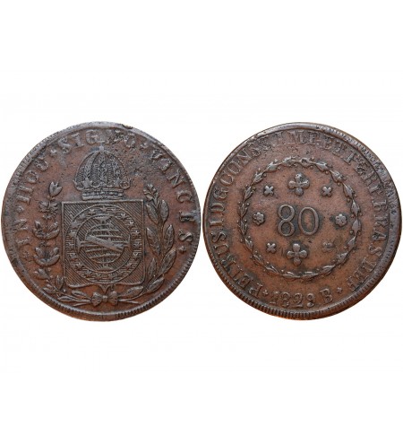 BRESIL - PIERRE Ier 80 REIS 1829 BAHIA