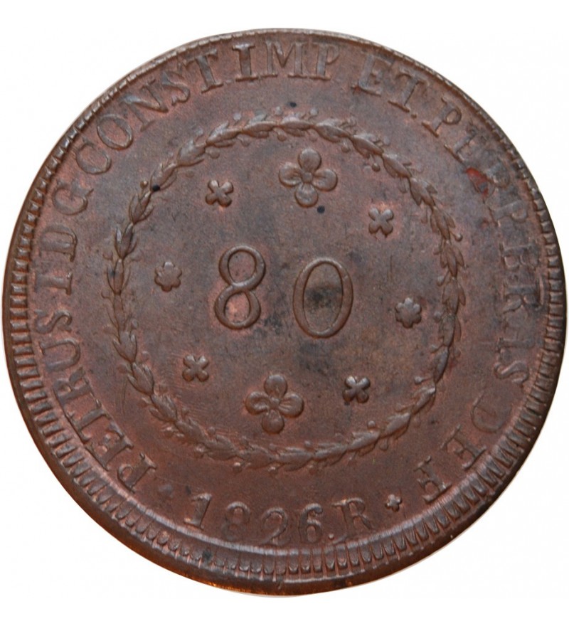 BRESIL - PIERRE Ier 80 REIS 1826 RIO DE JANEIRO