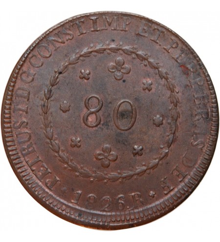 BRESIL - PIERRE Ier 80 REIS 1826 RIO DE JANEIRO
