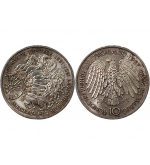 ALLEMAGNE, TRAITE DE ROME - 10 MARK ARGENT 1987 G KARLSRUHE 2