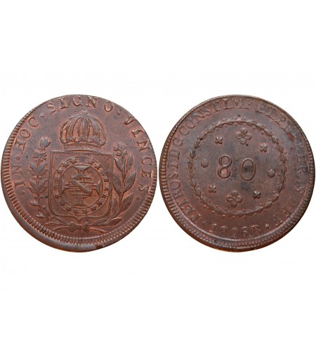 BRESIL - PIERRE Ier 80 REIS 1826 RIO DE JANEIRO