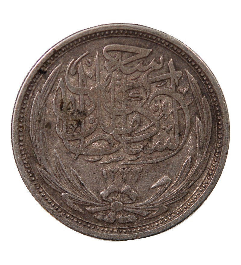 EGYPTE, HUSSEIN KAMIL - 10 PIASTRES ARGENT 1135 (1916)