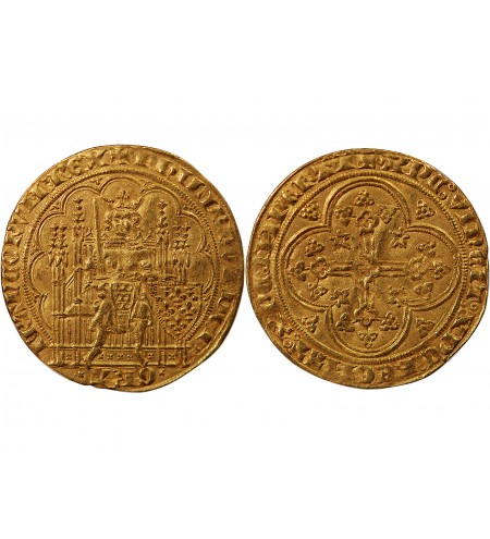 PHILIPPE VI DE VALOIS - ECU D'OR A LA CHAISE 1328 / 1350 ﻿