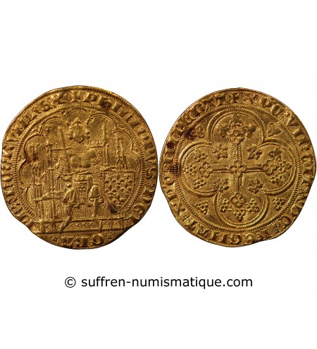 PHILIPPE VI DE VALOIS - ECU D'OR A LA CHAISE 1328 / 1350 ﻿