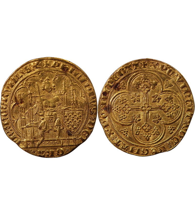 PHILIPPE VI DE VALOIS - ECU D'OR A LA CHAISE 1328 / 1350 ﻿