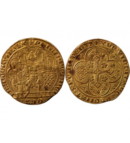 PHILIPPE VI DE VALOIS - ECU D'OR A LA CHAISE 1328 / 1350 ﻿