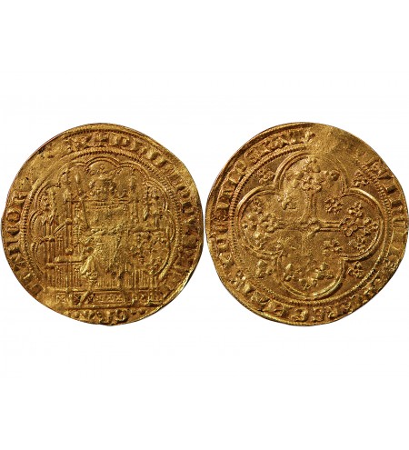 PHILIPPE VI DE VALOIS - ECU D'OR A LA CHAISE 1328 / 1350 ﻿