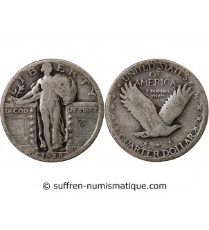 USA - 25 CENTS ARGENT "Standing Liberty Quarter" 1928 PHILADELPHIE
