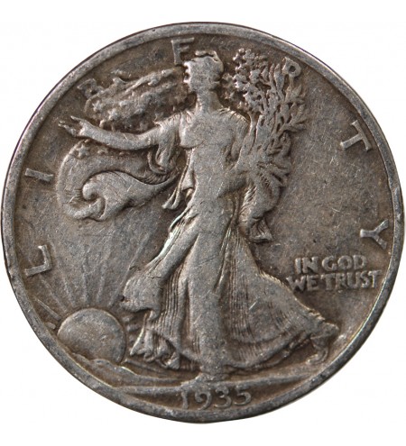 USA - 1/2 DOLLAR ARGENT "Walking Liberty " 1935 PHILADELPHIE
