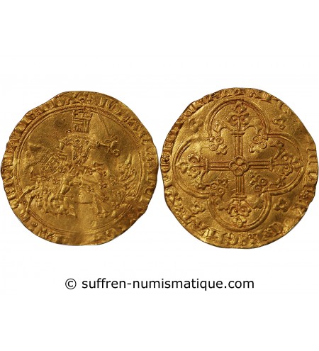 JEAN LE BON - FRANC A CHEVAL OR 1350 / 1364﻿