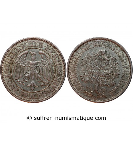 ALLEMAGNE PEUBLIQUE DE WEIMAR - 5 MARK 1929 A