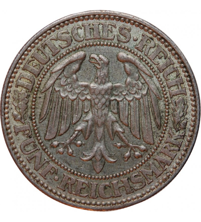 ALLEMAGNE PEUBLIQUE DE WEIMAR - 5 MARK 1929 A