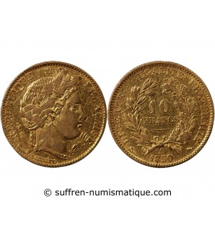 CERES - 10 FRANCS OR 1850 A PARIS