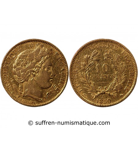 CERES - 10 FRANCS OR 1850 A PARIS