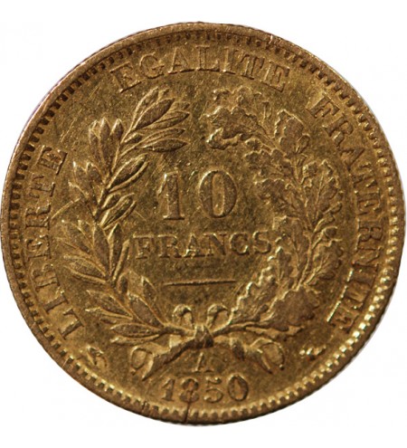 CERES - 10 FRANCS OR 1850 A PARIS