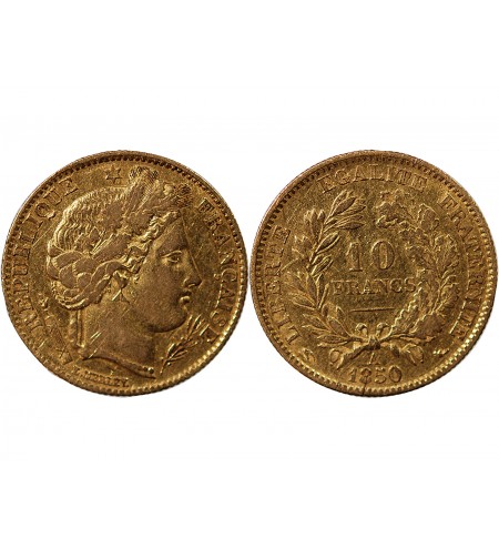 CERES - 10 FRANCS OR 1850 A PARIS