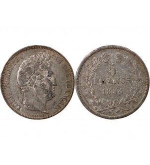 LOUIS PHILIPPE﻿ - 5 FRANCS ARGENT 1834 H LA ROCHELLE  "Type Domard, Tr relief" 2