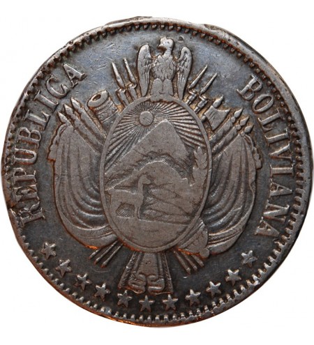 BOLIVIE - 1 BOLIVIANO 1867 