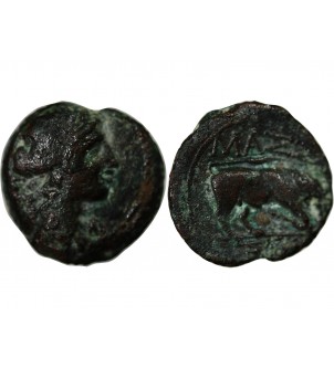 MARSEILLE, MASSALIA - BRONZE AU TAUREAU 130 / 121 AV JC 2