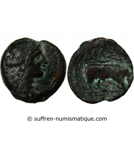 MARSEILLE, MASSALIA - BRONZE AU TAUREAU 130 / 121 AV JC