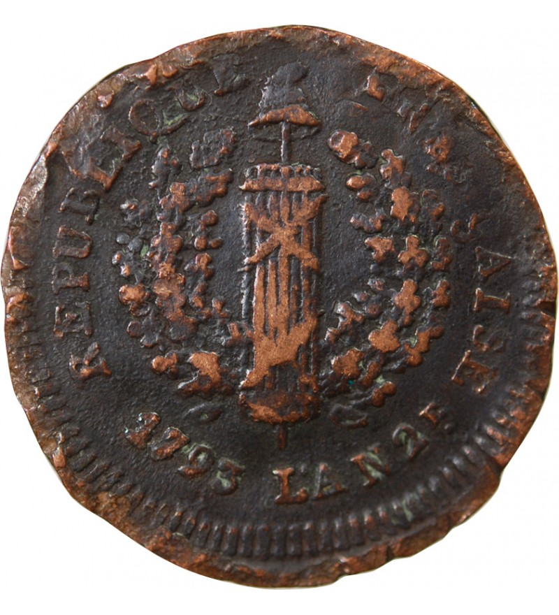 CONVENTION, SIEGE DE MAYENCE - 2 SOLS 1793