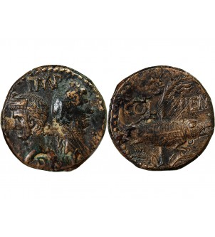 NEMAUSUS, NIMES, AUGUSTE ET AGRIPPA - DUPONDIUS vers 10 AV JC 2