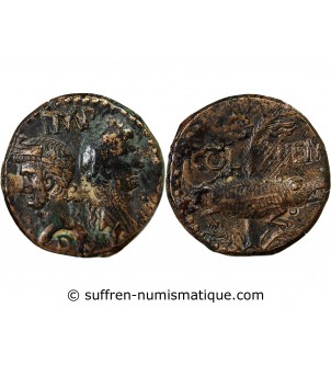 NEMAUSUS, NIMES, AUGUSTE ET AGRIPPA - DUPONDIUS vers 10 AV JC