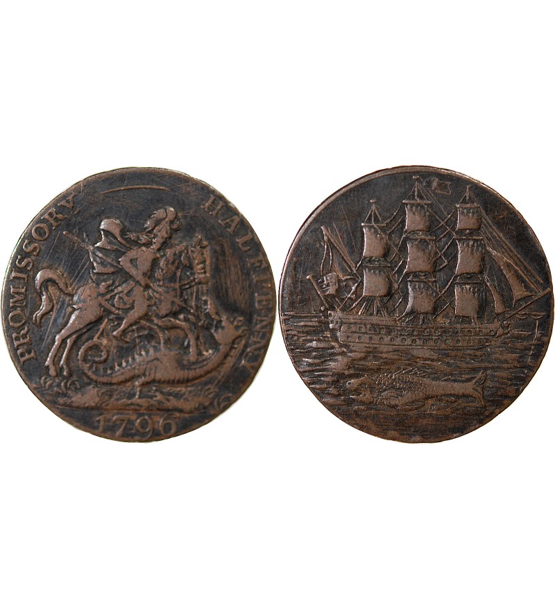 GRANDE-BRETAGNE, PORTSEA - 1/2 PENNY TOKEN 1796