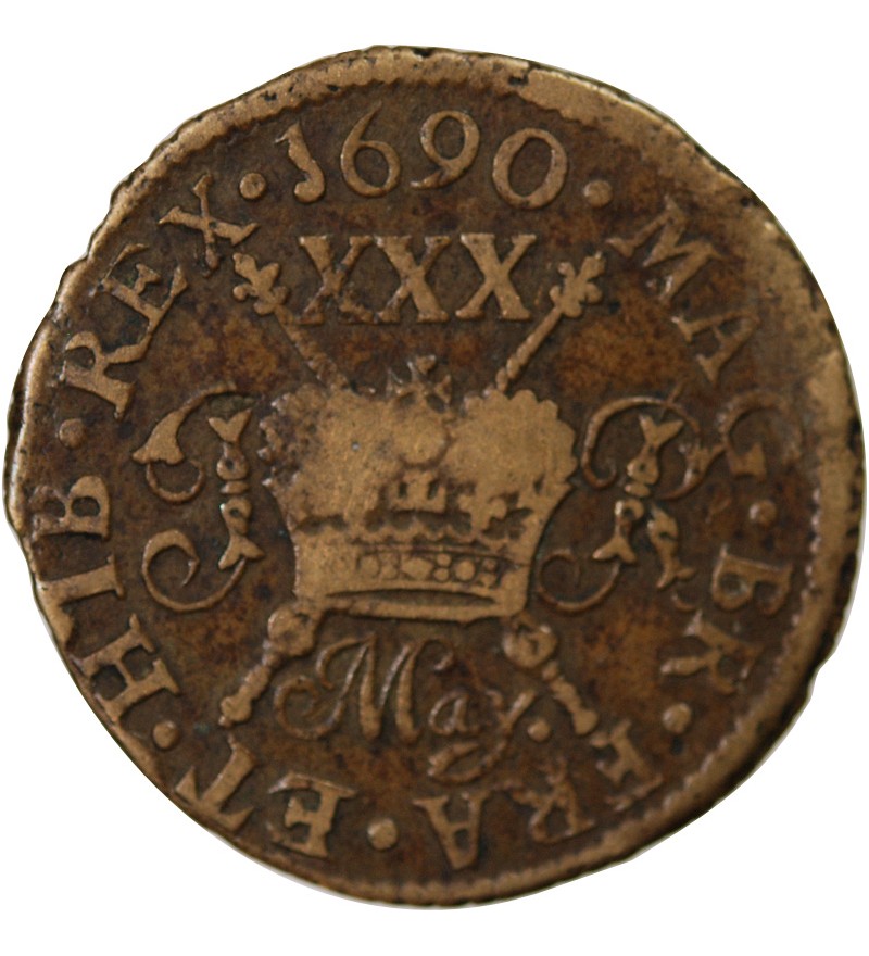 IRLANDE, JAMES II - 1/2 CROWN 1690