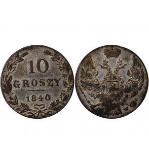 POLOGNE, NICOLAS Ier - 10 GROSZY 1840 2