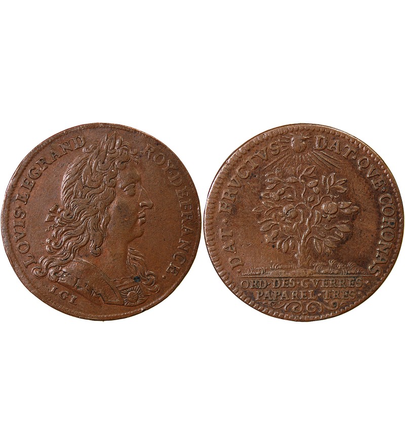 ORDINAIRE DES GUERRES, LOUIS XIV – JETON CUIVRE